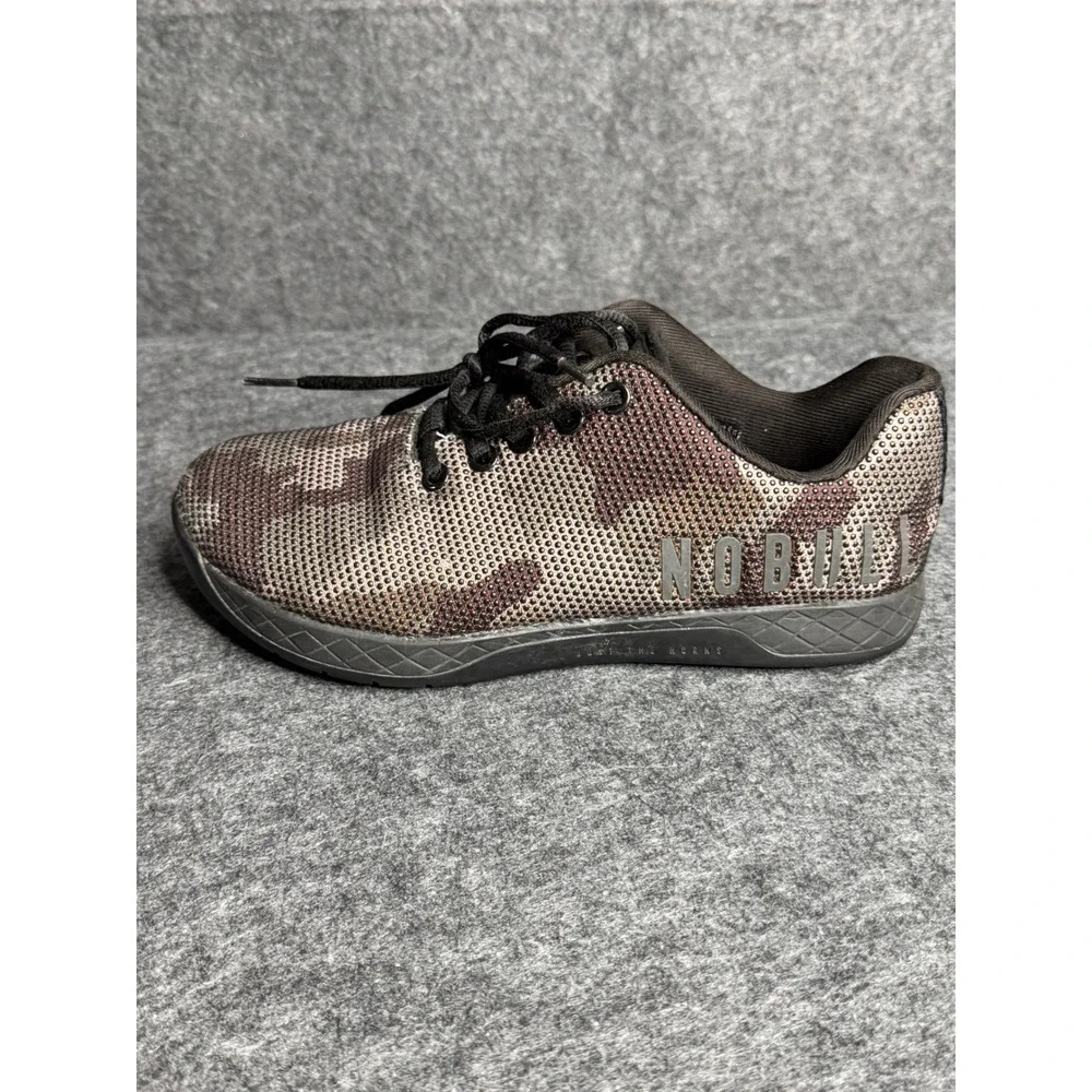NOBULL Trainer Camo SuperFabric Cross Training Shoes Womens 7.5 Mens 6 Brown Bla